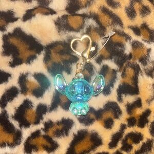 Stitch Iridescent Blue Charm Keychain